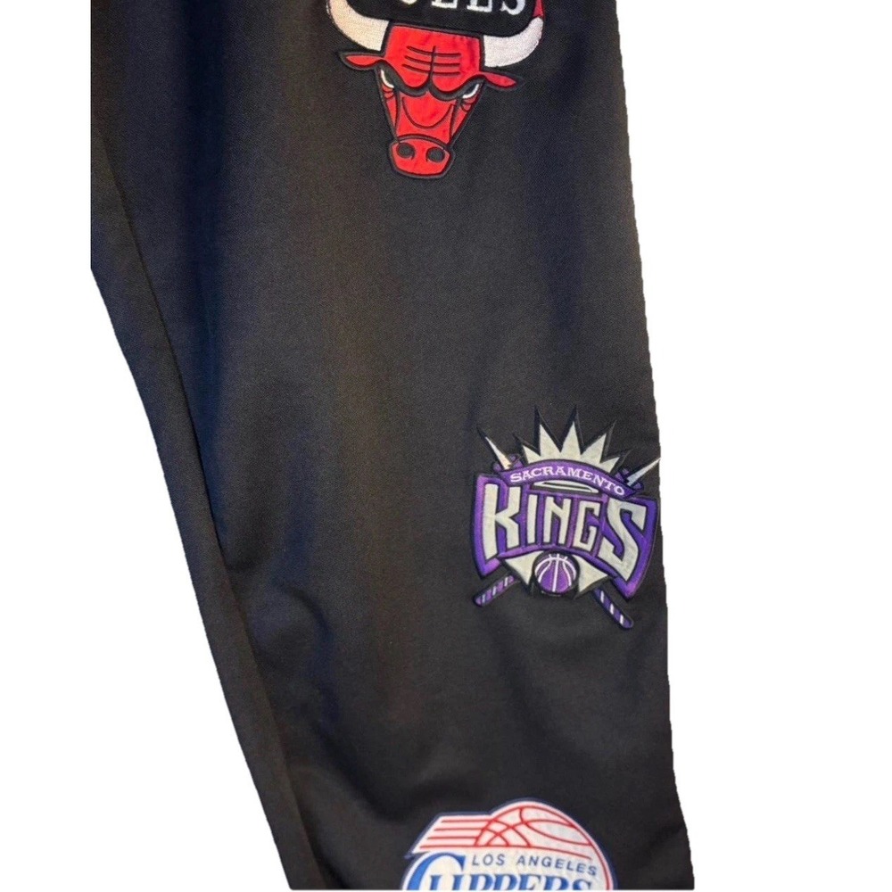 UNK NBA All Team Logo Joggers Mens Black Embroidered Patch Sweatpants Multi-Team - Picture 5 of 11